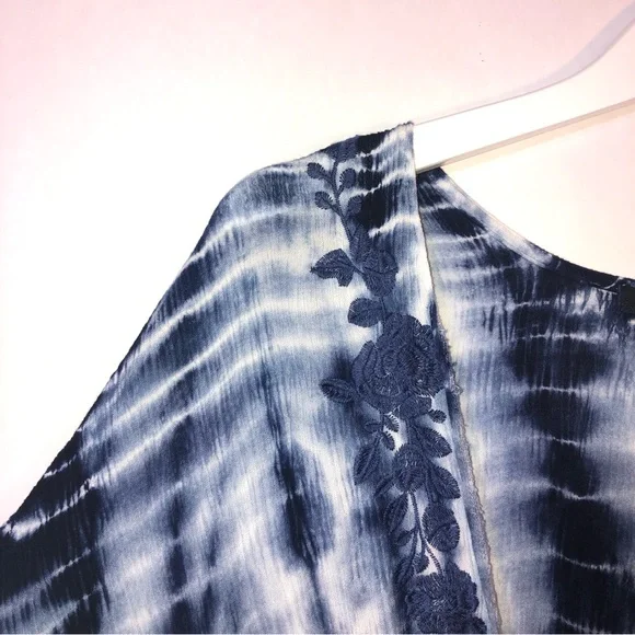 Torrid Boho Tie Dye Floral Embroidered Beach Cover Up - Picture 13 of 16